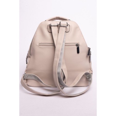 Women's backpack, eco-leather, ludor light beige, 32x15x26 cm-2