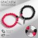 Bracelets "Demetrons" on a magnet, feather, black-pink color in silver