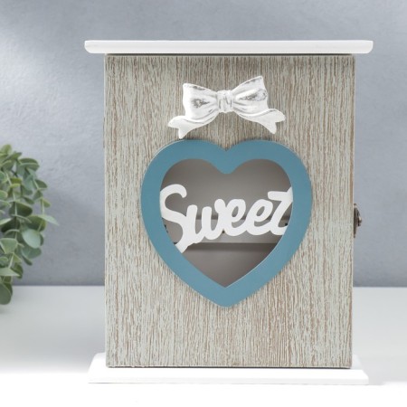 Keywood tree 6 hooks "Heart and Bant" Gray 25.5x7x21 cm