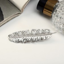 Liberty hair clip, feather, 7.5 cm, silver