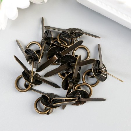 Handle for the casket metal "Hammer" bronze set 10 pcs C183 1.2x1.2 cm-2