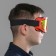 Mask glasses for motor vehicles, double-layer glass, red color
