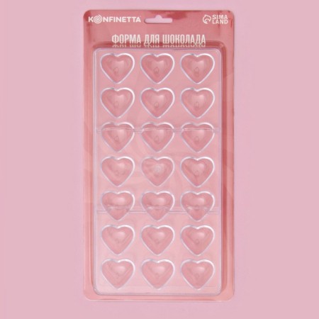 Konfinetta chocolate form "Hearts", 27.5 × 13.5 cm, 21 cells (2 × 3 cm)-5
