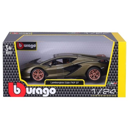 BBURAGO Lamborghini Sian FKP 37, Die-Cast, 1:24, opening doors, green color-6