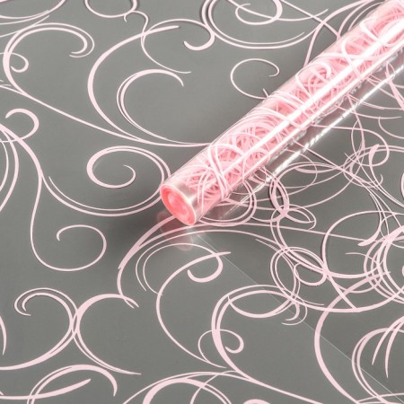 Flower film "Serpentine" pink 0.7 x 8.2 m, 40 mkm