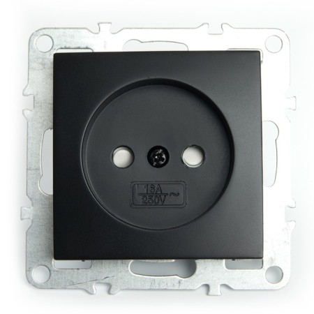 1-seater b/s outlet (mechanism), 250V, 10A, Stekker series Erna, PST10-9109-03, black