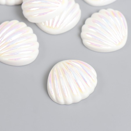 Decor for creativity Plastic "Broke with mother of pearl" White 1.8x2 cm