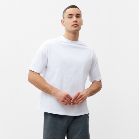 Men's T-shirt from organic cotton Minaku Oversize Fit: White color, rr 54