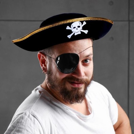 Pirate hat, children's, golden border, rr. 50