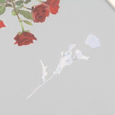 Plastic stickers "Flowers and quotes. Red roses" set 12 pcs 8.5x21.5x0.2 cm-2