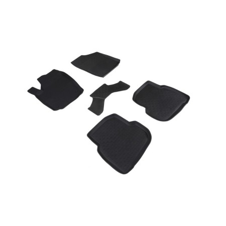 High-side rubber rugs for Volkswagen Polo Sedan v Glonass, 2019-2020