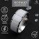 Ring Ceramics "Weid", 1 cm, white color in silver, 19 size