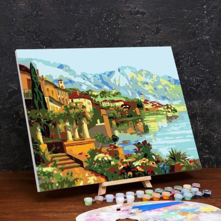 Picture on numbers on a canvas with a subframe "Coast", 40 x 50 cm-1