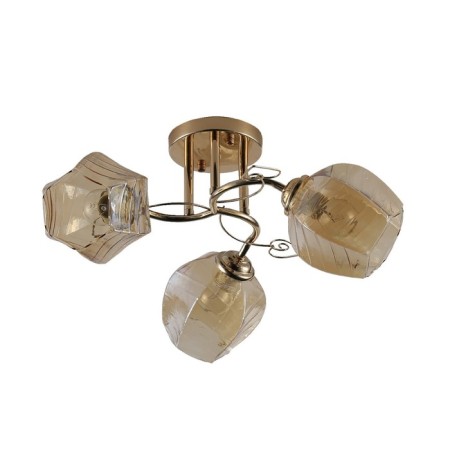 Lamp Ceiling Economy Highlight 12180/3FGD AMB, 3x40W, E27, 22x48x48 cm, gold color