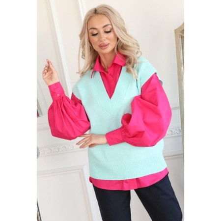 Women's vest, size 48, mint color-2