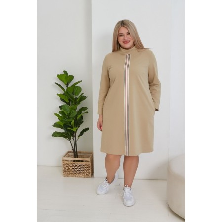Female dress, size 56, beige color-2