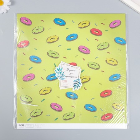 Scrapbooking paper "Donuts" density 180 g 30.5x32 cm-3