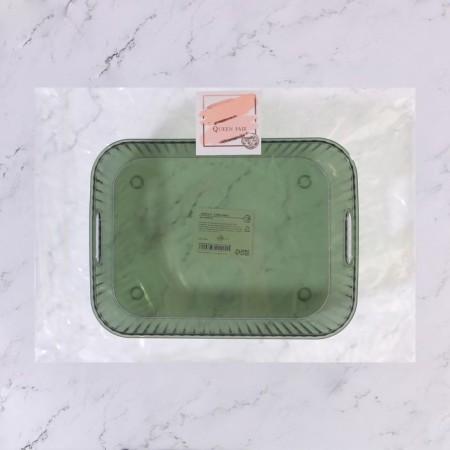 Organizer for storing manicure/cosmetic supplies "Green", 24.5 × 18 × 8.5 cm, translucent/green color-5