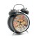 Clock - desktop's alarm clock, discrete move, 11.5 x 16 cm, black