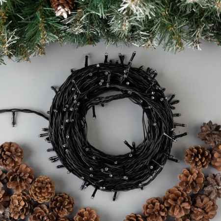 Garland "thread" 20 m, IP44, dark thread, 200 LED, Green glow, 8 modes, 220 V-1