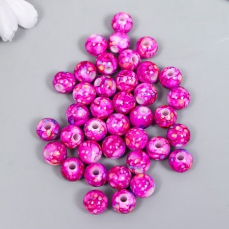 Beads for creativity Plastic "Balls Shadow bright pink" set 20 g d = 1 cm-1