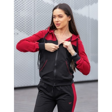 Female ishomine is a suit, size 48, black color, burgundy-1