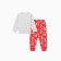 New Year. Pajama nursery (longshille/trousers), gray/red color, height 140 cm