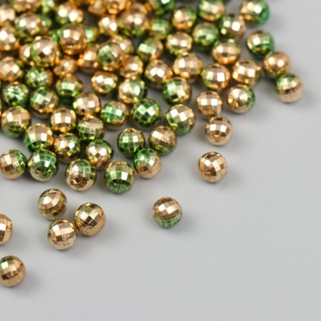 Decor for creativity plastic "Ball with faces. Golden green" set 30 g d = 0.6 cm