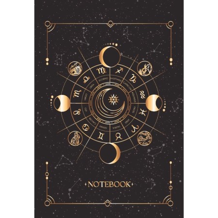 Notepad A5, 80 sheets in a cage, on the crest "Astrology", a solid substrate, cover coated cardboard, block 60g/m2