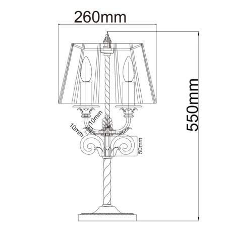 Victoria table lamp, size 18x55x26 cm, 120W 2xe14 IP 20-5