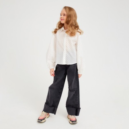 Рубашка детская MINAKU: Cotton collection цвет белый, рост 110-5