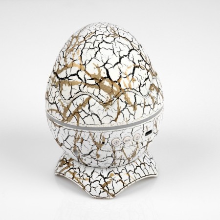 Light device "Dinosaurian egg" 10 cm, speaker, removable hemisphere, glow of RGB, remote control, usb, white-19