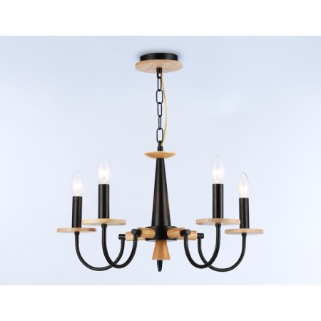 Suspended chandelier Ambrella Light, Modern, TR9593, 5HE14, white color, light wood-2