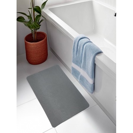 Savanna bathroom mat, diatomite stone, thickness 1 cm, 39 × 60 cm, gray-5
