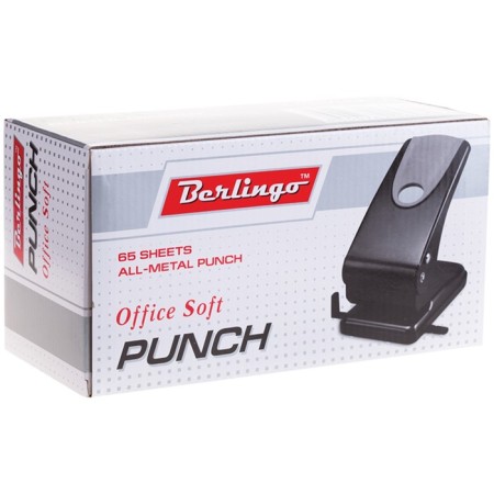 Metallic hole punch 65 sheets, Office Soft, with a ruler, black-2