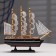 Souvenir small "Elijah" souvenir ship, Black side, beige sails with stripes, 5.5 × 23.5 × 23.5 cm