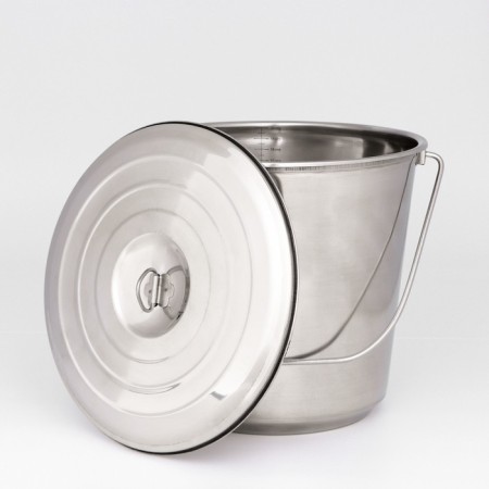 A bucket with a lid, 19 liters, a measured scale, stainless steel-2