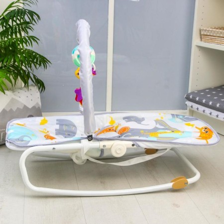 Shakeslong - rocking for newborns "Funny animals", game arc, toys mix-9