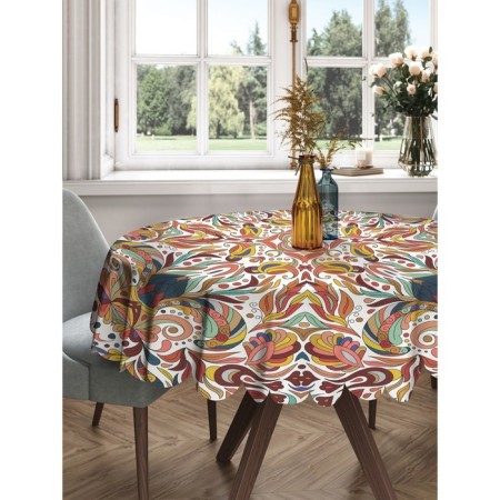 The tablecloth "Geometric flowers", round, Saten, d = 150 cm