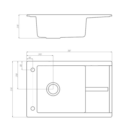 Kitchen sink "Delia 78", graphite color-3