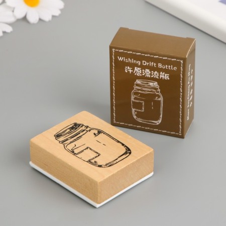 Printing wood, rubber "Bank with a traffic jam" 7x5.5 cm