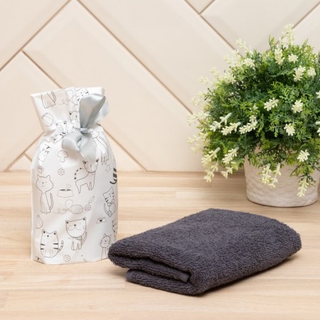 A towel in a bag saving and I "cats" 30*60 cm, 100% cotton, 320 g/m2