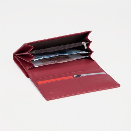 Women's wallet on magnets, burgundy color-4