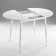 The sliding round round "Orion Mini", 800/1110x800x750, the legs are white/white