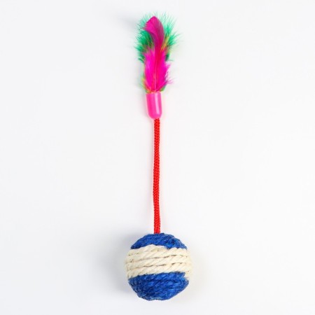 Syzalem-beam ball with feathers, 4.5 cm, blue-1