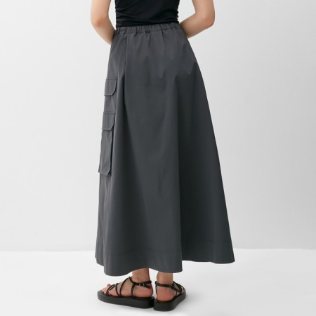 Women's skirt with Minaku pocket: safari color graphite, river 44-9