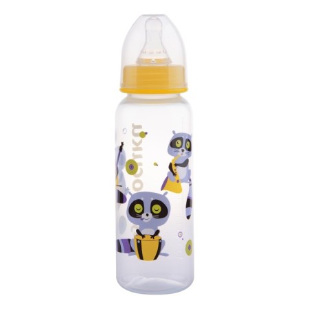 A bottle with a lid and silicone nipple, 250 ml, color mix-5