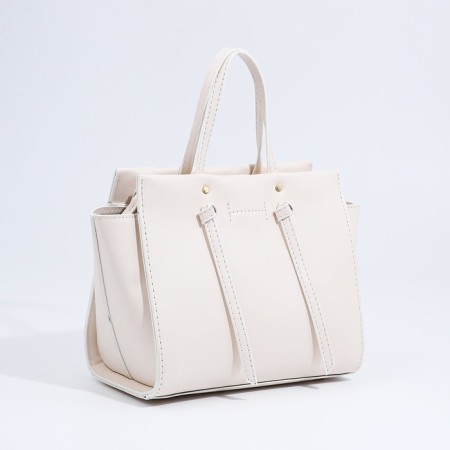 Bag Female Tout with zipper, white color-2