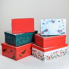 A set of gift boxes 6B1 “Styl”, 20 x 12.5 x 7.5 - 32.5 x 20 x 12.5 cm, New Year