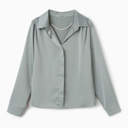 Female blouse, menthol color, one size (42-46)-1